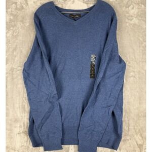 Marc Anthony Blue V Neck Long Sleeve Sweater Men's XL New‎ With Tags